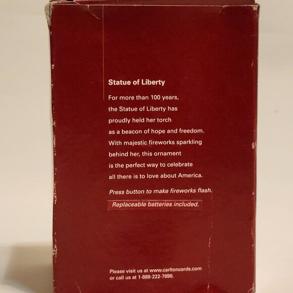 Heirloom Statue Of Liberty Fiber Optic Light-Up Christmas Ornament - Picture 7 of 9